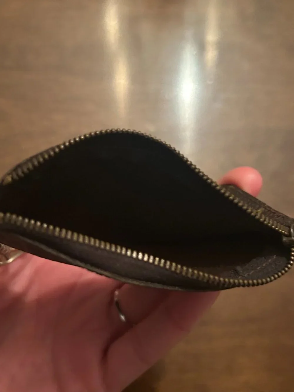 Louis Vuitton Brown Monogram Key Pouch with Gold Hardware